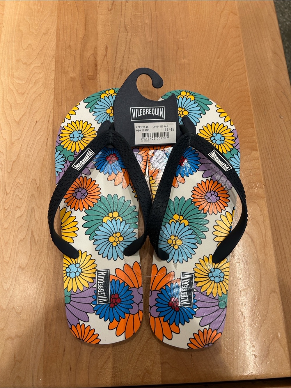 Vilebrequin Blanc 010 Flower Sandals New Size 44/45